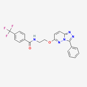 molecular formula C21H16F3N5O2 B6528843 N-[2-({3-phenyl-[1,2,4]triazolo[4,3-b]pyridazin-6-yl}oxy)ethyl]-4-(trifluoromethyl)benzamide CAS No. 946272-38-4