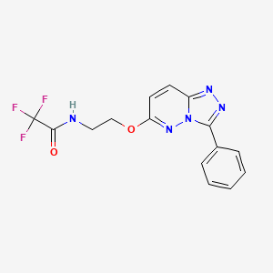 molecular formula C15H12F3N5O2 B6528848 2,2,2-trifluoro-N-[2-({3-phenyl-[1,2,4]triazolo[4,3-b]pyridazin-6-yl}oxy)ethyl]acetamide CAS No. 946211-95-6