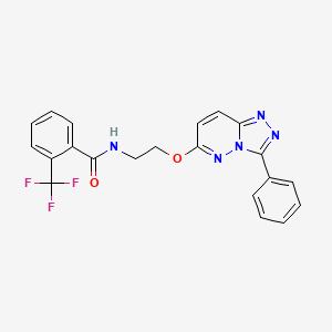 molecular formula C21H16F3N5O2 B6528875 N-[2-({3-phenyl-[1,2,4]triazolo[4,3-b]pyridazin-6-yl}oxy)ethyl]-2-(trifluoromethyl)benzamide CAS No. 946328-43-4