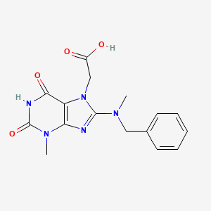 molecular formula C16H17N5O4 B6528900 2-{8-[benzyl(methyl)amino]-3-methyl-2,6-dioxo-2,3,6,7-tetrahydro-1H-purin-7-yl}acetic acid CAS No. 946212-62-0