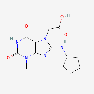 2-[8-(cyclopentylamino)-3-methyl-2,6-dioxo-2,3,6,7-tetrahydro-1H-purin-7-yl]acetic acid