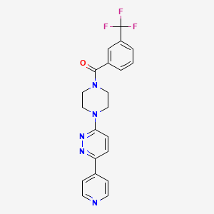 molecular formula C21H18F3N5O B6528905 3-(pyridin-4-yl)-6-{4-[3-(trifluoromethyl)benzoyl]piperazin-1-yl}pyridazine CAS No. 946212-98-2