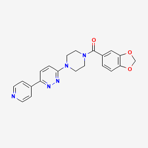 molecular formula C21H19N5O3 B6528909 3-[4-(2H-1,3-benzodioxole-5-carbonyl)piperazin-1-yl]-6-(pyridin-4-yl)pyridazine CAS No. 946273-36-5