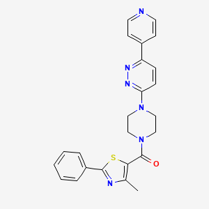 3-[4-(4-methyl-2-phenyl-1,3-thiazole-5-carbonyl)piperazin-1-yl]-6-(pyridin-4-yl)pyridazine