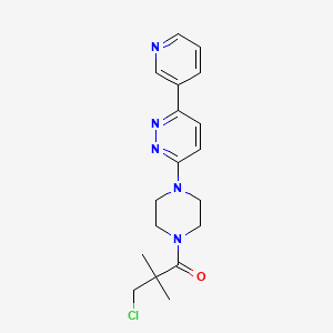 molecular formula C18H22ClN5O B6528939 3-chloro-2,2-dimethyl-1-{4-[6-(pyridin-3-yl)pyridazin-3-yl]piperazin-1-yl}propan-1-one CAS No. 946213-14-5