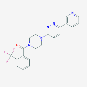 molecular formula C21H18F3N5O B6528959 3-(pyridin-3-yl)-6-{4-[2-(trifluoromethyl)benzoyl]piperazin-1-yl}pyridazine CAS No. 946329-51-7