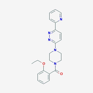 molecular formula C22H23N5O2 B6528992 3-[4-(2-ethoxybenzoyl)piperazin-1-yl]-6-(pyridin-2-yl)pyridazine CAS No. 946273-84-3