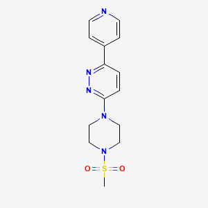 molecular formula C14H17N5O2S B6528993 3-(4-methanesulfonylpiperazin-1-yl)-6-(pyridin-4-yl)pyridazine CAS No. 946213-46-3