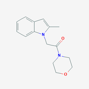 molecular formula C15H18N2O2 B065290 Morpholine, 4-((2-methyl-1H-indol-1-yl)acetyl)- CAS No. 163629-12-7