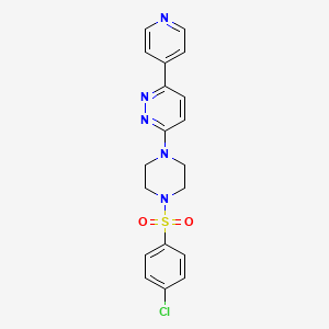 molecular formula C19H18ClN5O2S B6529014 3-[4-(4-chlorobenzenesulfonyl)piperazin-1-yl]-6-(pyridin-4-yl)pyridazine CAS No. 946213-54-3