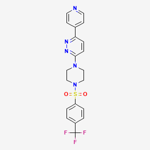 molecular formula C20H18F3N5O2S B6529025 3-(pyridin-4-yl)-6-{4-[4-(trifluoromethyl)benzenesulfonyl]piperazin-1-yl}pyridazine CAS No. 946213-69-0