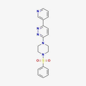molecular formula C19H19N5O2S B6529032 3-[4-(benzenesulfonyl)piperazin-1-yl]-6-(pyridin-3-yl)pyridazine CAS No. 946213-84-9
