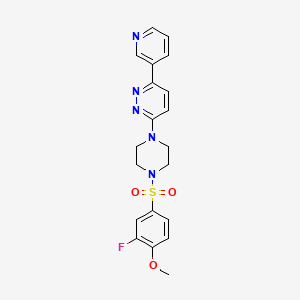 molecular formula C20H20FN5O3S B6529048 3-[4-(3-fluoro-4-methoxybenzenesulfonyl)piperazin-1-yl]-6-(pyridin-3-yl)pyridazine CAS No. 946213-89-4
