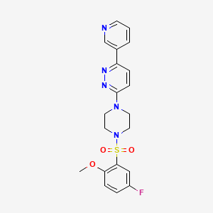 molecular formula C20H20FN5O3S B6529049 3-[4-(5-fluoro-2-methoxybenzenesulfonyl)piperazin-1-yl]-6-(pyridin-3-yl)pyridazine CAS No. 946274-30-2