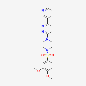 molecular formula C21H23N5O4S B6529054 3-[4-(3,4-dimethoxybenzenesulfonyl)piperazin-1-yl]-6-(pyridin-3-yl)pyridazine CAS No. 946304-64-9