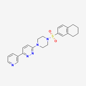 molecular formula C23H25N5O2S B6529061 3-(pyridin-3-yl)-6-[4-(5,6,7,8-tetrahydronaphthalene-2-sulfonyl)piperazin-1-yl]pyridazine CAS No. 946304-72-9