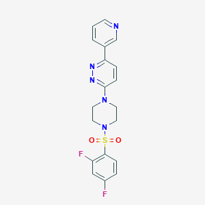 molecular formula C19H17F2N5O2S B6529070 3-[4-(2,4-difluorobenzenesulfonyl)piperazin-1-yl]-6-(pyridin-3-yl)pyridazine CAS No. 946274-42-6