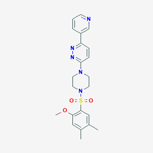 molecular formula C22H25N5O3S B6529075 3-[4-(2-methoxy-4,5-dimethylbenzenesulfonyl)piperazin-1-yl]-6-(pyridin-3-yl)pyridazine CAS No. 946304-84-3