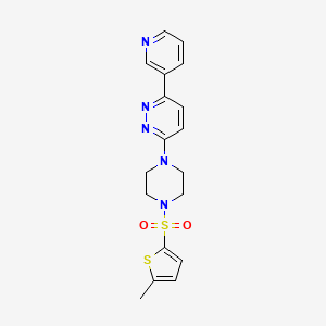 molecular formula C18H19N5O2S2 B6529084 3-{4-[(5-methylthiophen-2-yl)sulfonyl]piperazin-1-yl}-6-(pyridin-3-yl)pyridazine CAS No. 946238-55-7