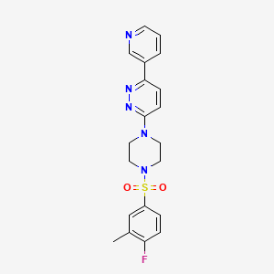 molecular formula C20H20FN5O2S B6529097 3-[4-(4-fluoro-3-methylbenzenesulfonyl)piperazin-1-yl]-6-(pyridin-3-yl)pyridazine CAS No. 946238-59-1