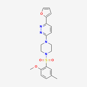 molecular formula C20H22N4O4S B6529099 3-(furan-2-yl)-6-[4-(2-methoxy-5-methylbenzenesulfonyl)piperazin-1-yl]pyridazine CAS No. 946238-67-1