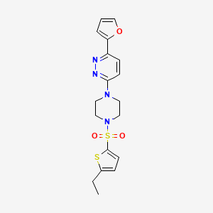 molecular formula C18H20N4O3S2 B6529116 3-{4-[(5-ethylthiophen-2-yl)sulfonyl]piperazin-1-yl}-6-(furan-2-yl)pyridazine CAS No. 946305-12-0