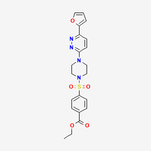 molecular formula C21H22N4O5S B6529119 ethyl 4-({4-[6-(furan-2-yl)pyridazin-3-yl]piperazin-1-yl}sulfonyl)benzoate CAS No. 946305-16-4