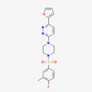 molecular formula C19H19FN4O3S B6529122 3-[4-(4-fluoro-3-methylbenzenesulfonyl)piperazin-1-yl]-6-(furan-2-yl)pyridazine CAS No. 946238-80-8
