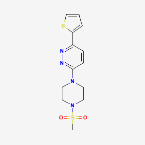 molecular formula C13H16N4O2S2 B6529137 3-(4-methanesulfonylpiperazin-1-yl)-6-(thiophen-2-yl)pyridazine CAS No. 946238-83-1