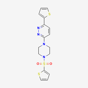 molecular formula C16H16N4O2S3 B6529152 3-(thiophen-2-yl)-6-[4-(thiophene-2-sulfonyl)piperazin-1-yl]pyridazine CAS No. 946275-02-1