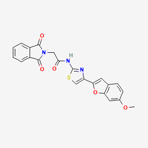 molecular formula C22H15N3O5S B6529154 2-(1,3-dioxo-2,3-dihydro-1H-isoindol-2-yl)-N-[4-(6-methoxy-1-benzofuran-2-yl)-1,3-thiazol-2-yl]acetamide CAS No. 946239-07-2