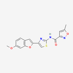 molecular formula C17H13N3O4S B6529161 N-[4-(6-methoxy-1-benzofuran-2-yl)-1,3-thiazol-2-yl]-5-methyl-1,2-oxazole-3-carboxamide CAS No. 946305-54-0