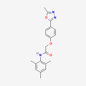 molecular formula C20H21N3O3 B6529163 2-[4-(5-methyl-1,3,4-oxadiazol-2-yl)phenoxy]-N-(2,4,6-trimethylphenyl)acetamide CAS No. 946275-26-9