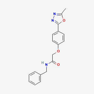 molecular formula C18H17N3O3 B6529181 N-benzyl-2-[4-(5-methyl-1,3,4-oxadiazol-2-yl)phenoxy]acetamide CAS No. 946305-63-1