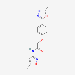 molecular formula C15H14N4O4 B6529188 N-(5-methyl-1,2-oxazol-3-yl)-2-[4-(5-methyl-1,3,4-oxadiazol-2-yl)phenoxy]acetamide CAS No. 946275-36-1