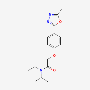 molecular formula C17H23N3O3 B6529190 2-[4-(5-methyl-1,3,4-oxadiazol-2-yl)phenoxy]-N,N-bis(propan-2-yl)acetamide CAS No. 946305-66-4