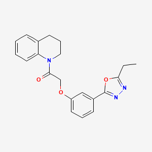 molecular formula C21H21N3O3 B6529194 2-[3-(5-ethyl-1,3,4-oxadiazol-2-yl)phenoxy]-1-(1,2,3,4-tetrahydroquinolin-1-yl)ethan-1-one CAS No. 946239-26-5