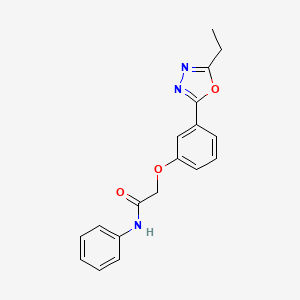 molecular formula C18H17N3O3 B6529195 2-[3-(5-ethyl-1,3,4-oxadiazol-2-yl)phenoxy]-N-phenylacetamide CAS No. 946275-44-1