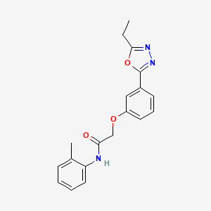 molecular formula C19H19N3O3 B6529202 2-[3-(5-ethyl-1,3,4-oxadiazol-2-yl)phenoxy]-N-(2-methylphenyl)acetamide CAS No. 946305-73-3