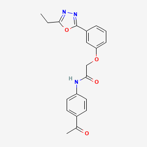 molecular formula C20H19N3O4 B6529203 N-(4-acetylphenyl)-2-[3-(5-ethyl-1,3,4-oxadiazol-2-yl)phenoxy]acetamide CAS No. 946239-30-1