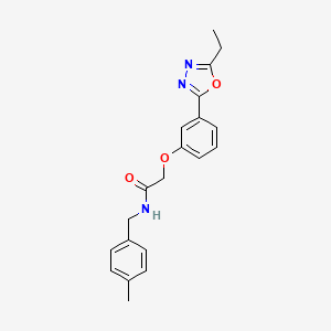 molecular formula C20H21N3O3 B6529214 2-[3-(5-ethyl-1,3,4-oxadiazol-2-yl)phenoxy]-N-[(4-methylphenyl)methyl]acetamide CAS No. 946239-34-5