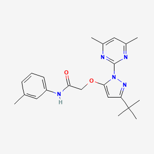 molecular formula C22H27N5O2 B6529226 2-{[3-tert-butyl-1-(4,6-dimethylpyrimidin-2-yl)-1H-pyrazol-5-yl]oxy}-N-(3-methylphenyl)acetamide CAS No. 1020453-62-6