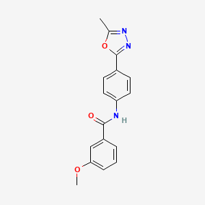 molecular formula C17H15N3O3 B6529255 3-methoxy-N-[4-(5-methyl-1,3,4-oxadiazol-2-yl)phenyl]benzamide CAS No. 904645-51-8