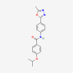 molecular formula C19H19N3O3 B6529267 N-[4-(5-methyl-1,3,4-oxadiazol-2-yl)phenyl]-4-(propan-2-yloxy)benzamide CAS No. 946305-85-7