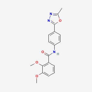 molecular formula C18H17N3O4 B6529275 2,3-dimethoxy-N-[4-(5-methyl-1,3,4-oxadiazol-2-yl)phenyl]benzamide CAS No. 946239-42-5