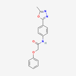 molecular formula C17H15N3O3 B6529279 N-[4-(5-methyl-1,3,4-oxadiazol-2-yl)phenyl]-2-phenoxyacetamide CAS No. 946305-89-1