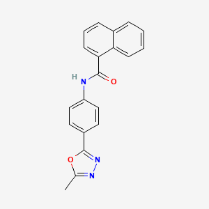 molecular formula C20H15N3O2 B6529285 N-[4-(5-methyl-1,3,4-oxadiazol-2-yl)phenyl]naphthalene-1-carboxamide CAS No. 946275-60-1