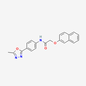 molecular formula C21H17N3O3 B6529290 N-[4-(5-methyl-1,3,4-oxadiazol-2-yl)phenyl]-2-(naphthalen-2-yloxy)acetamide CAS No. 946275-64-5