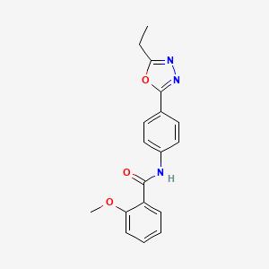 molecular formula C18H17N3O3 B6529325 N-[4-(5-ethyl-1,3,4-oxadiazol-2-yl)phenyl]-2-methoxybenzamide CAS No. 946275-76-9