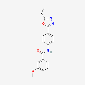 molecular formula C18H17N3O3 B6529327 N-[4-(5-ethyl-1,3,4-oxadiazol-2-yl)phenyl]-3-methoxybenzamide CAS No. 904653-32-3